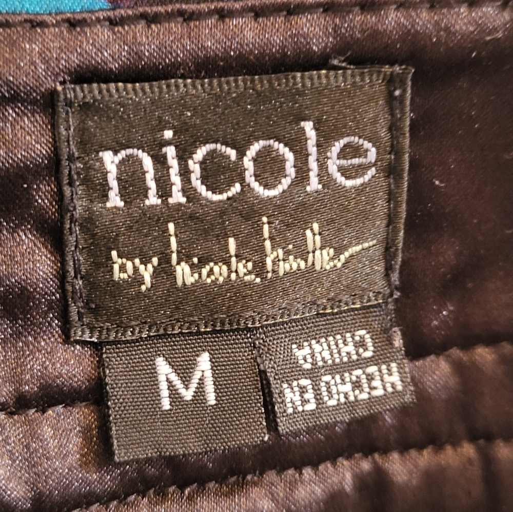 Nicole Miller Medium Pullover Blouse Blue/Pink/Black - Picture 10 of 10